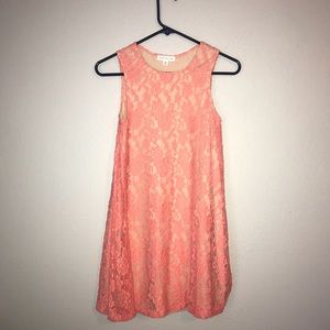 coral lace dress